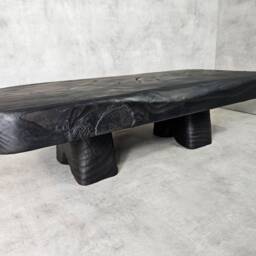 Handmade Sculptural Coffee Table, Functional Art in Solid Wood, Unique Wabi Sabi Made Italy - thumbnail 3
