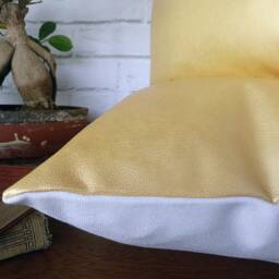 Metallic Gold Faux Leather Pillow Cover Modern Home Decor - 16x16 Inch - thumbnail 4