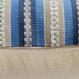 Blue Stripe Pillow Cover - Kravet Cotton Fabric, Coastal Farmhouse Decor - thumbnail 3