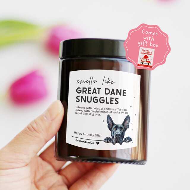 Great Dane Birthday Gift For Her Mum Friends Dog Lovers Walker - Pet Memorial Candle Sympathy Bereavement Loss - image 1