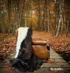 Super Thick Faux Fur Throw Blanket, Brown Bear Buffalo, Reversible - thumbnail 1