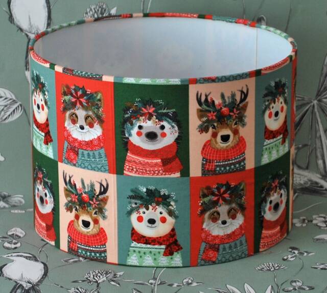 Handmade Christmas Animal Lampshade Festive Drum Table Or Pendant Lampshade - image 1