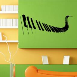 Keyboard Keys Musical Instrument Wall Sticker Vinyl Mural Decal Home House Apartment Art Decor Free Shipping L093 - thumbnail 1