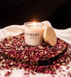 10Oz Glass Jar Scented Soy Wax Candle With Wooden Lid - thumbnail 1
