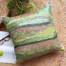 "Art Silk Sequins Green Decorative Pillow Sham, 24""x24""/26""x26" - thumbnail 3