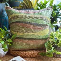 "Art Silk Sequins Green Decorative Pillow Sham, 24""x24""/26""x26"