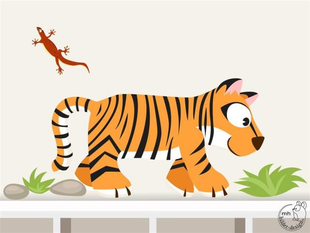 "Wall Sticker ""Tiger & Lizard" - image 1
