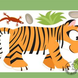 "Wall Sticker ""Tiger & Lizard" - thumbnail 2