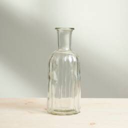 Ribbed Glass Bud Vase Set Vintage Style Flower Bottles - thumbnail 3