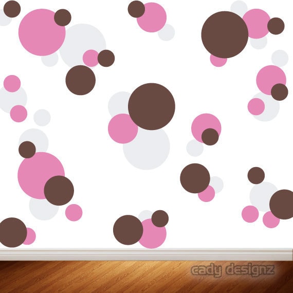 Polka Dot Vinyl Wall Decals - Kids Room Decor, Nursery - 54Ea - image 1