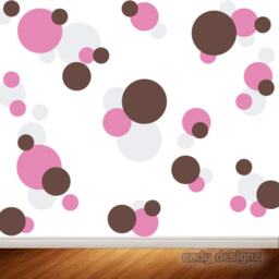Polka Dot Vinyl Wall Decals - Kids Room Decor, Nursery - 54Ea - thumbnail 1