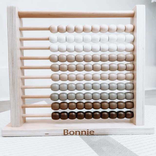 Personalised Wooden Cream Abacus Toy, Gift, Gifts For Kids, Children's Toys, Counting, Learning Toddler - image 1