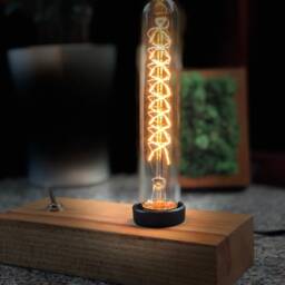 Edison Lamp, Wood Edison Wooden Desktop Lamp, Dimmer Gift - thumbnail 3