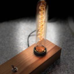 Edison Lamp, Wood Edison Wooden Desktop Lamp, Dimmer Gift - thumbnail 2