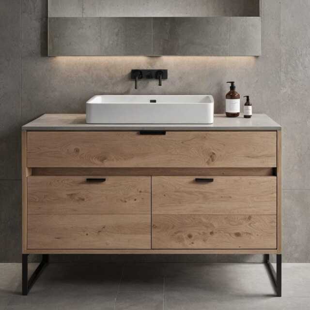 Bathroom Vanity Unit/Vanity Washbasin Cabinet Solid Wood Countertop Washbasin - image 1