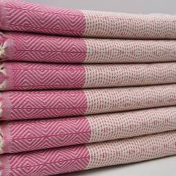 "Turkish Diamond Towel, Handmade Towel, Spa Towel, Turkish Peshtemal, Pink Towel, Hammam Towel, Bohemian Towel, 40""x70" - thumbnail 3