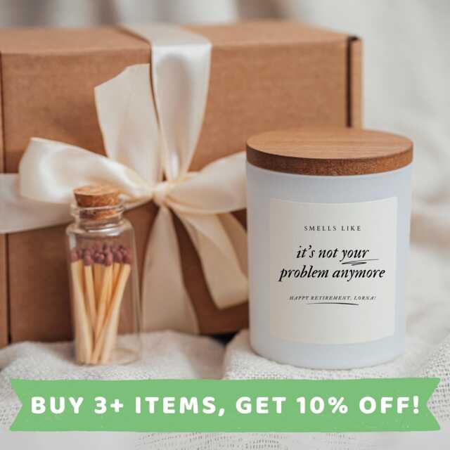 Retirement Candle Gift Gifts For Women Men Present Card Him - image 1