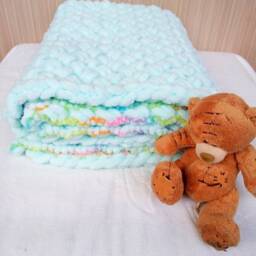 Mint Blanket For Baby Knit Plush Newborn Soft Chunky Plaid Blanket A Crib & Stroller Knit Bed Cover Wrap - thumbnail 3