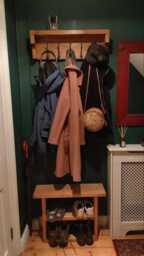 Handcrafted Reclaimed Wood Hallway Set Shoe Bench & Coat Rack - thumbnail 4