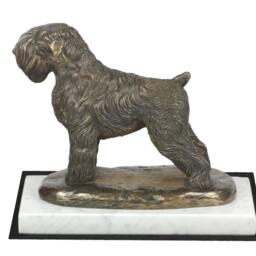 Black Russian Terrier, Dog White Marble Base Statue, Limited Edition, Artdog. Made Of Cold Cast Bronze. Perfect Gift. Limited Edition - thumbnail 2