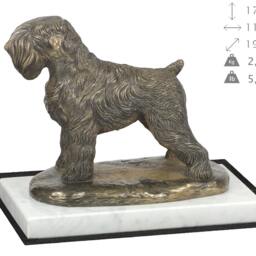 Black Russian Terrier, Dog White Marble Base Statue, Limited Edition, Artdog. Made Of Cold Cast Bronze. Perfect Gift. Limited Edition - thumbnail 4