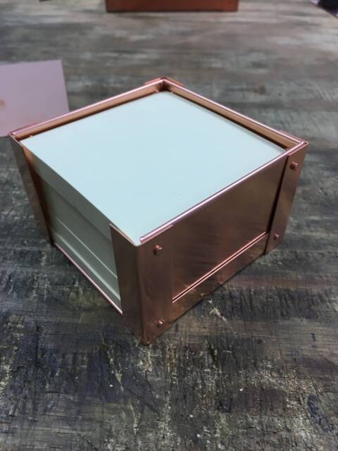 Handmade Copper Sticky Note Holder, Desk Organizer, 7Th Anniversary Gift - image 1