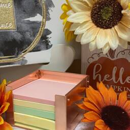 Handmade Copper Sticky Note Holder, Desk Organizer, 7Th Anniversary Gift - thumbnail 4