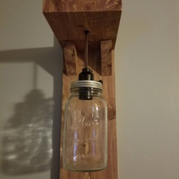 Wood Mason Jar Sconces Wall Lights - thumbnail 4