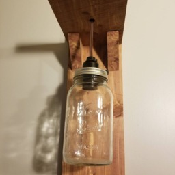 Wood Mason Jar Sconces Wall Lights - thumbnail 3