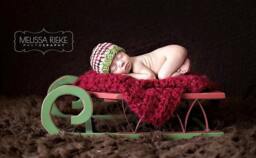Cranberry Puff Baby Blanket Newborn Photography Prop - thumbnail 1