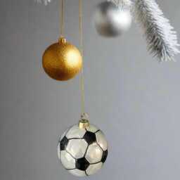 Glass Christmas Football Bauble Tree Hanging Decoration/Christmas/Seasonal/ Glass Item - thumbnail 2