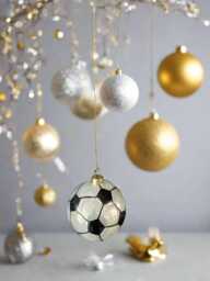 Glass Christmas Football Bauble Tree Hanging Decoration/Christmas/Seasonal/ Glass Item