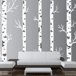 Nursery Birch Tree Wall Decal Forest Sticker Removable Realistic Woodland Art - 5 Trees 1308 - thumbnail 2