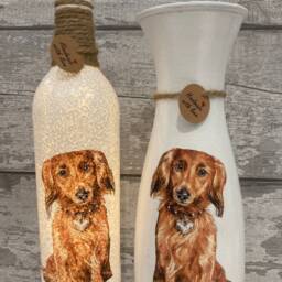 Dachshund, Sausage Dog Light Up Bottle & Matching Vase, Gifts - thumbnail 3
