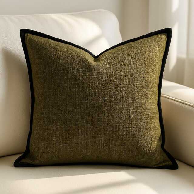 Dark Green Texture Cushion Scatter Khaki Luxury Cover High Quality Living Room Cushions 45 X cm Minimalist