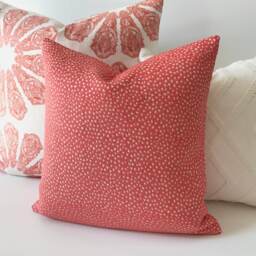 Coral Pink Chenille Confetti Polka Dot Decorative Throw Pillow Cover - thumbnail 2