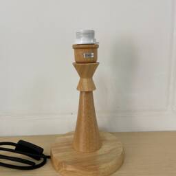 Handmade Khaki Cotton Linen Table Lamp With Burgundy Trim - thumbnail 2