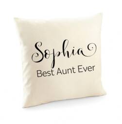 Personalised Best Aunt Ever Cushion Cover/Gift For Bae Pillow