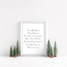 Christmas Wall Art Print Holiday Favourites, Simplistic Design - Unframed - thumbnail 2