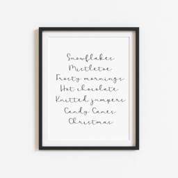 Christmas Wall Art Print Holiday Favourites, Simplistic Design - Unframed - thumbnail 3