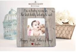 Father's Day Gift For Dad Personalized Picture Frame, Gift, First 1st - thumbnail 1