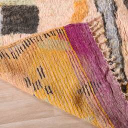 Vintage Yellow Boujaad Rug, Authentic Moroccan Rug 5x7 Ft - thumbnail 4