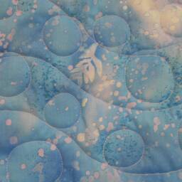 "Handmade Olaf Throw Quilt Blue & Orange Youth Quilt - 50"" X 64" - thumbnail 3