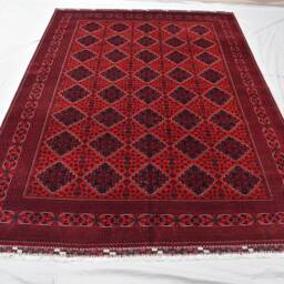 8x12Ft Large Afghan Bokhara Rug 100% Wool Turkmen Rug, Vegetable Dyes, Living Room Carpet - thumbnail 2