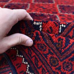 8x12Ft Large Afghan Bokhara Rug 100% Wool Turkmen Rug, Vegetable Dyes, Living Room Carpet - thumbnail 4
