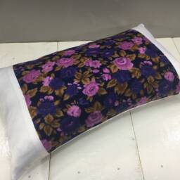 Floral Ikat Pillow Cover, Handwoven Silk Cushion, 12x20 - thumbnail 4