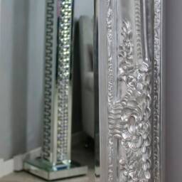 Huge Paris Silver Chrome 100cm X 200cm Leaner Ornate Antique Mirror - Free Standing - thumbnail 3
