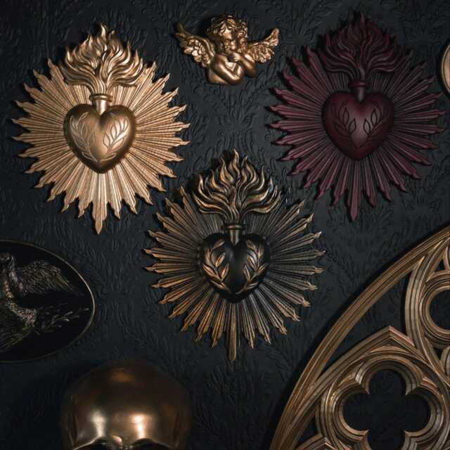Ardour Sacred Heart Plaque - Gothic Gallery Wall Decor Religious Handmade By The Blackened Teeth - image 1