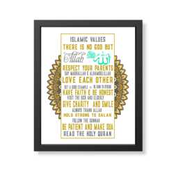 Islamic House Rules Wall Art, Muslim Home Decor, Nikah Gift, Values Print Frame - thumbnail 1