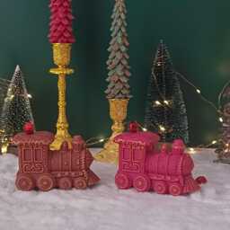 Gingerbread Train Christmas Candle Eco-Friendly Soy & Beeswax, Decor - thumbnail 4
